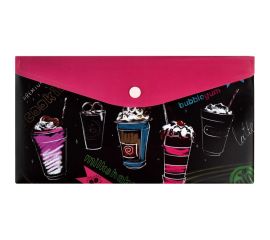 Папка для документов Феникс + КОКТЕЙЛИ полипропилен, 26x14 см, 1 отделен??е, кнопка, УФ-печать 59370 