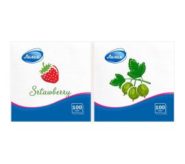 Салфетки бумажные 24x24 с рисунком Вкус лета 1слой 50листов Лилия 1602 