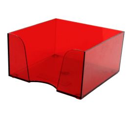 Пластбокс для бумажного блока ОСКОЛПЛАСТ 9х9х5 см, бордо прозрачный 995-07 