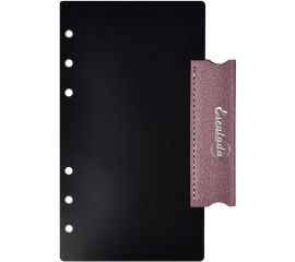 Сменный разделитель Феникс+ ЧЁРНЫЙ пластик, искусственная кожа краст, 95x170 мм, петля для ручки, бандероль + ПЭТ-пакет 50305 