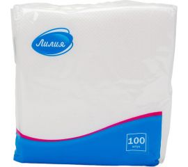 Бумажные салфетки Лилия 24x24 1 слой 100 листов Белый 80 