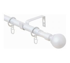 Телескопический металлический однорядный карниз для штор Arttex 300 см, Шар, белый А0000032122 