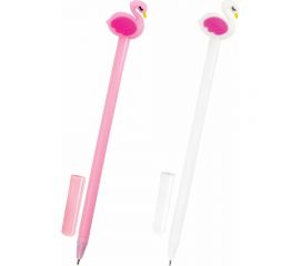 Шариковая ручка ЮНЛАНДИЯ Лебедь с топпером корпус ассорти, синяя, узел 0.7 мм 143801 