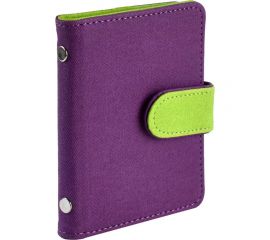 Визитница Феникс + Джинс фиолетовый, салатовый, 110x80 мм, 16 односторонних карманов, ПВХ, застежка - скрытая кнопка 45955 