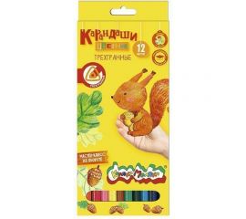 Набор цветных карандашей Каляка-Маляка 12 цветов трехгранные 3+ КТКМ12 