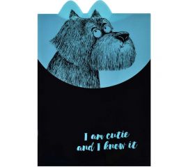 Папка для тетрадей Феникс + Крэйзи пес полипропилен, А4, 22x31 см, 1 отделение, липучка, фигурная вырубка, УФ-печать 60451 