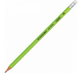 Чернографитный карандаш ПИФАГОР 1 шт, НВ, пластиковый, корпус салатовый, с резинкой 181445 