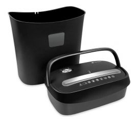 Уничтожитель документов ГЕЛЕОС DIN P-4, фрагмент 3,9х35мм, 8-10 лист70г/м2, пл. карты/скобы, 15 литров УД15-4 