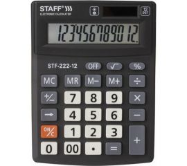 Настольный компактный калькулятор Staff PLUS STF-222, 12 разрядов, двойное питание, 250420 