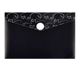 Пластиковая папка для карт и визиток Феникс + КОТЫ полипропилен, 10.5x7.4 см, 1 отделение, кнопка, печать в 1 краску 59392 