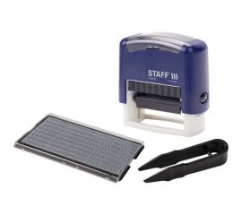 Самонаборный штамп STAFF 3-строчный, оттиск 38х14 мм, Printer 8051, касса в комплекте 237423 