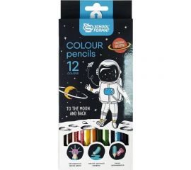 Набор цветных карандашей Schoolformat SPACE ADVENTURE 12 цветов шестигранные КЦ12-СА 
