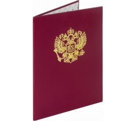 Папка 10 шт в упаковке Staff адресная бумвинил с гербом России А4 бордовая индивидуальная упаковка Basic 129576 