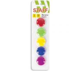 Магниты 24 шт в упаковке Staff BASIC 30 мм НАБОР 5 шт ассорти 237482 
