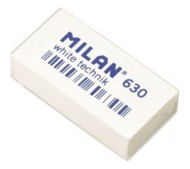 Пластиковый ластик 30 шт в упаковке Milan Technic 630 белый 973216 