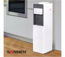 Напольный кулер для воды SONNEN Fsc-02ba нагрев/охлаждение компрессор, шкаф, 2 крана, серый 455416 