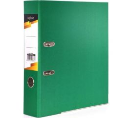Папка-регистратор INFORMAT 75 мм, цвет зеленый, картон, металлическая окантовка, собранная OP9080G 