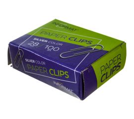Скрепки INFORMAT серебро металл 100 шт 28 мм PCM28-100 