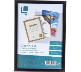 Фоторамка LITE 21х30, А4, пластик, черный RAMPL/B 