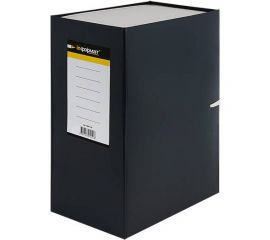 Архивный короб INFORMAT А4, 140 мм, черный, бумвинил, 2 завязки, разобранный ВА91140К 