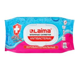 Влажные салфетки LAIMA Antibacterial, антибактериальные 120 шт., крышка-клапан 112497 