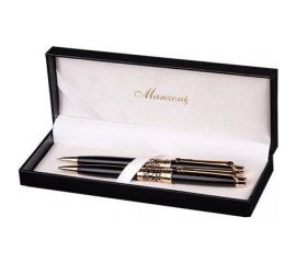 Набор Manzoni VENEZIA шариковая ручка + карандаш цвет корпуса: черный футляр кожзам 2 предмета AP009BP101098* 