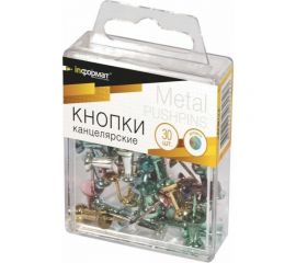 Силовые кнопки INFORMAT 30 шт гвоздики комбинированные ассорти металлик пластиковая упаковка KGCM-30P 