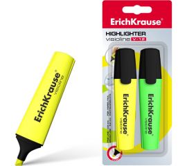 Текстмаркер ErichKrause Visioline V-12, желтый, зеленый 32503 