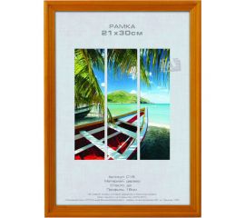 Деревянная фоторамка Image Art С18 50x70 из сосны, цвет янтарь, вставка прозрачный пластик Б0053223 
