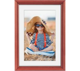 Деревянная фоторамка Image Art С20 60x80 из сосны, цвет красное дерево, вставка прозрачный пластик Б0053132 