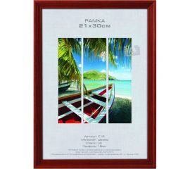 Деревянная фоторамка Image Art С18 40x50 из сосны, цвет красное дерево, вставка прозрачный пластик Б0053210 