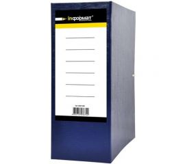 Архивный короб INFORMAT 230х320х100 мм, А4, синий, бумвинил, разобранный ВА91100В 