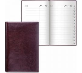 Телефонная книжка BRAUBERG Imperial А5, кожзам, 96л, вырубка, темно-коричневый 123869 
