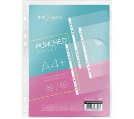 Файлы INFORMAT А4+ 60 мкм плотные прозрачные гладкие 50 шт в упаковке GF0004T6050 