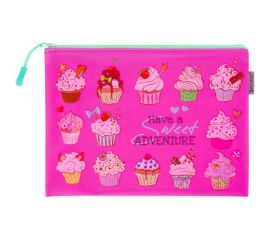 Папка для тетрадей BRAUBERG Cupcakes A5, водонепроницаемая молния, 25х20 см 229260 