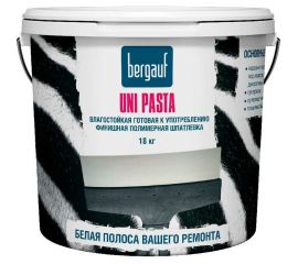 Финишная полимерная шпатлевка Bergauf Uni Pasta U (влагостойкая; готовая к употреблению; 18 кг) 68193 