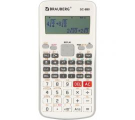 Двухстрочный инженерный калькулятор BRAUBERG SC-880-N 417 функций, 10+2 разрядов, батарея, белый 250526 