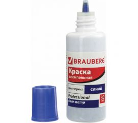 Штемпельная краска BRAUBERG Professional clear stamp, синяя, 30 мл, на водной основе 227981 