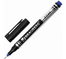 Маркер 12 шт в упаковке BRAUBERG перманентный нестираемый "Jet" СИНИЙ супертонкий метал. наконечник 05мм 150508 
