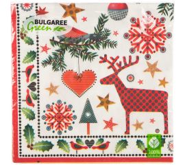 Салфетки Bulgaree Green БГ трехсл. 33х33 Зимняя фантазия 20 шт. МДК-1005116 