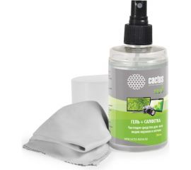 Чистящий набор салфетка/гель Cactus для экранов и оптики, 18x18 см, 200 мл, 1 шт. CS-S3004E 1118422 
