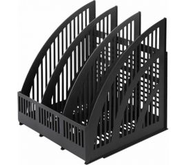 Вертикальный лоток для бумаг BRAUBERG Energy 250 мм 3 отделения сетчатый сборный черный 237017 