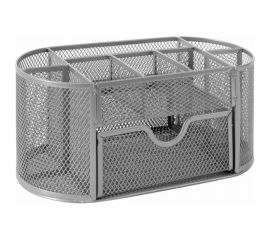 Металлическая подставка-органайзер BRAUBERG 9 секций, 105х220х110 мм, серебро 237419 