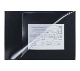 Настольный коврик-подкладка для письма BRAUBERG 590х380 мм, с прозрачным карманом, черный 236774 