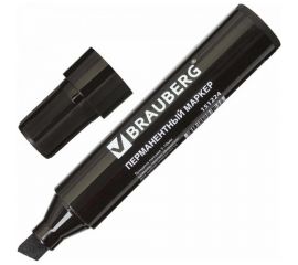 Перманентный маркер BRAUBERG JUMBO, черный, широкая линия письма, скошенный наконечник, 3-10 мм 151224 