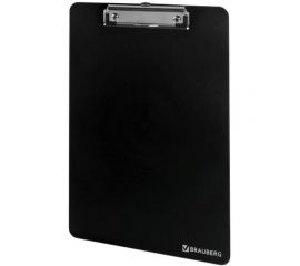 Сверхпрочная доска-планшет BRAUBERG SOLID с прижимом А4 315 х225 мм, 2 мм, черная, 226822 