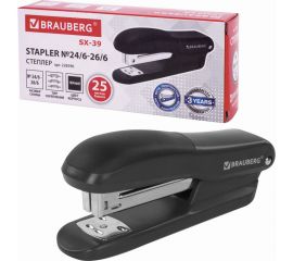 Степлер BRAUBERG SX-39 №24/6 26/6 до 25 листов, черный 228590 