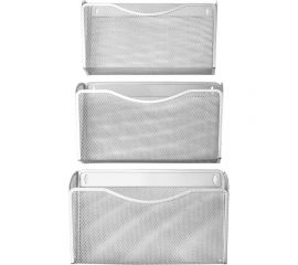 Настенный набор BERLINGO Steel&Style из 3 металлических лотков, А4, серебристый BMs_41931 