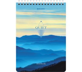 Блокнот BRAUBERG А5, 146x206 мм, 80 л., гребень, картон, жесткая подложка, клетка, Безмятежность 114380 