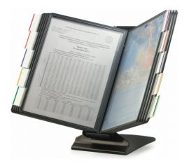 Настольная металлическая демосистема BRAUBERG на 10 панелей, с 10 серыми панелями А4, 231238 